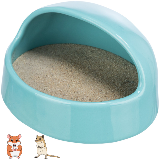Zandbad voor hamsters en gerbils - Keramiek - 16 × 8 × 14 cm - Turquoise
