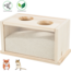 Sand bath with two entrances - Sand bath for hamsters and gerbils with plexiglass - 22 × 12 × 12 cm - Wood