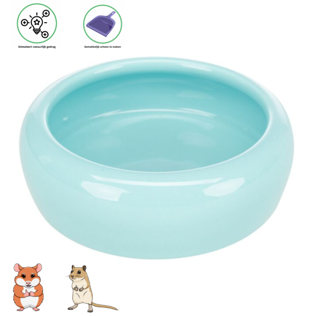 Keramisch zandbad voor hamsters en gerbils - ø 13 cm - Diverse kleuren