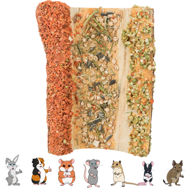 Vegetable and nut bridge - Snack for rabbits and rodents - Chew wood - 16 × 8 × 20 cm - 135 grams