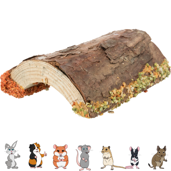 Vegetable and nut bridge - Snack for rabbits and rodents - Chew wood - 16 × 8 × 20 cm - 135 grams