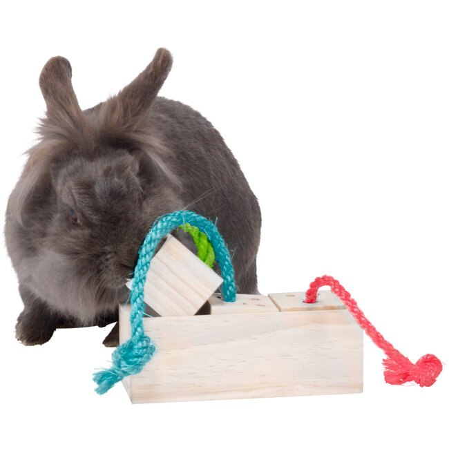 Snack cube - enrichment toy for rabbits and rodents - 15 × 5.5 × 6 cm - wood