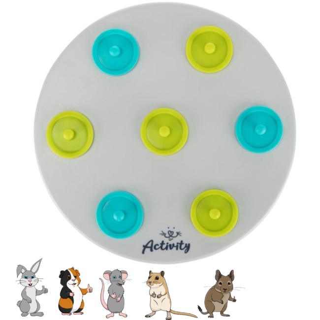 Snack board - Verrijkingsspel voor konijnen en knaagdieren - ø 20 cm - Grijs