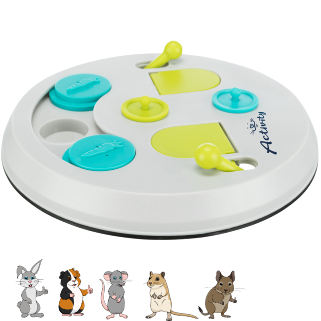 Flip board - Verrijkingsspel voor konijnen en knaagdieren - ø 23 cm - Grijs