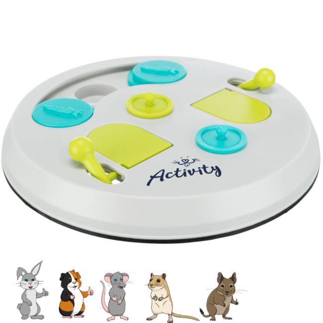 Flip board - Enrichment game for rabbits and rodents - ø 23 cm - Grey