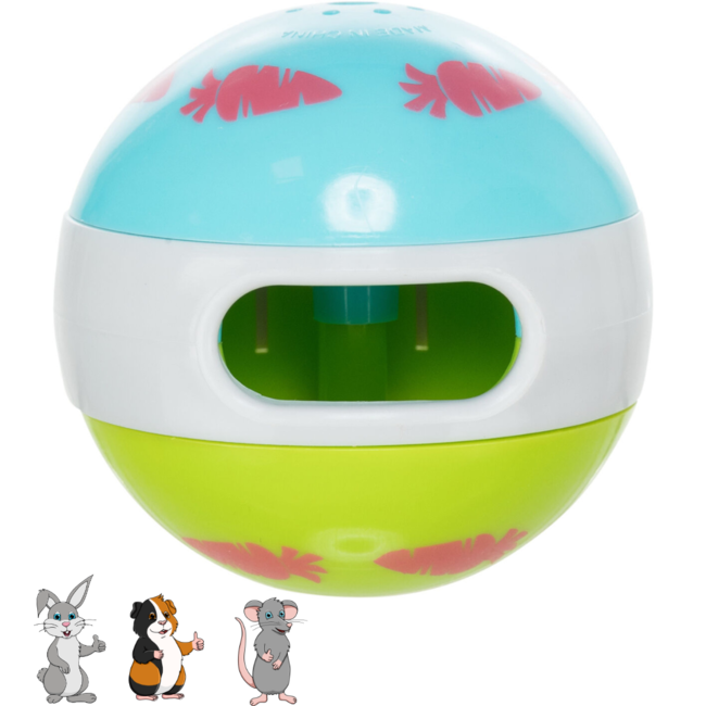 Snackbal voor konijnen en knaagdieren - Verrijkingspel voor dieren - Plastic - ø 6 cm