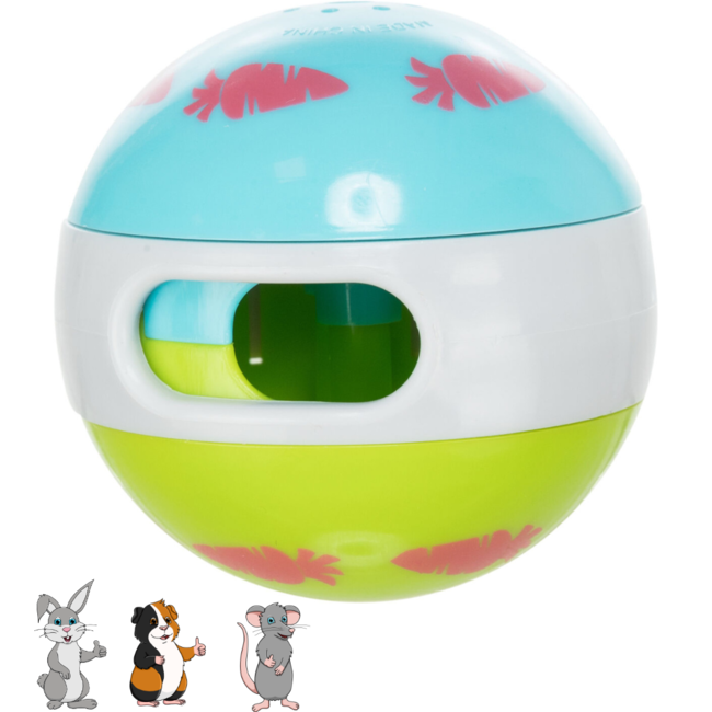 Snackbal voor konijnen en knaagdieren - Verrijkingspel voor dieren - Plastic - ø 6 cm