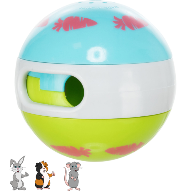 Snackbal voor konijnen en knaagdieren - Verrijkingspel voor dieren - Plastic - ø 6 cm