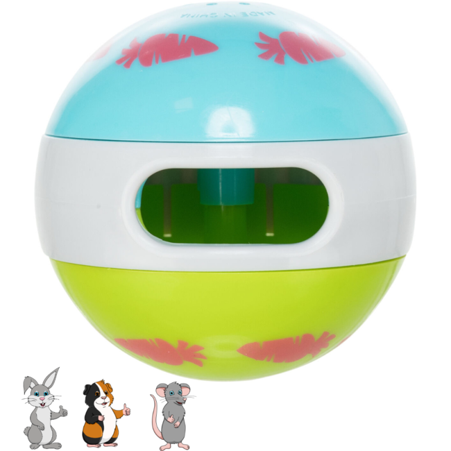 Snackbal voor konijnen en knaagdieren - Verrijkingspel voor dieren - Plastic - ø 6 cm