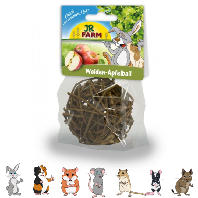 JR Farm Wilgenbal met appel - Snack voor konijnen en knaagdieren - 15 gram