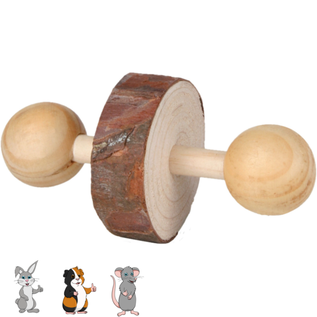 Trixie Set Halters - Houten knaaghalters voor konijnen, cavia's, hamsters, gerbils, muizen en ratten - ø 4,5 × 9 cm, 2 stuks