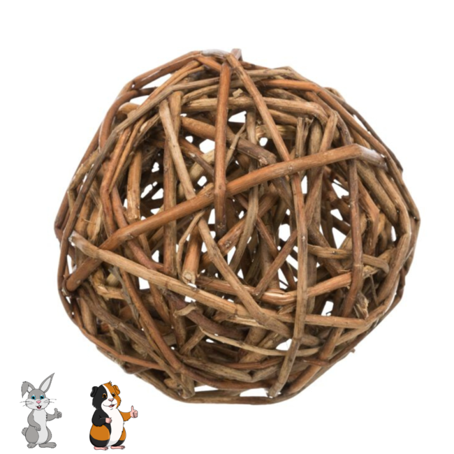 Trixie Wilgenbal - Speelbal van duurzame wilgentenen voor knaagdieren - ø 13 cm