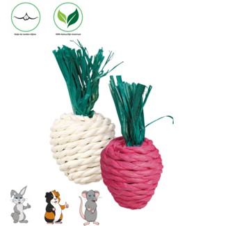 Trixie Set of Straw Toys Radishes 8 cm, 2 Pieces.