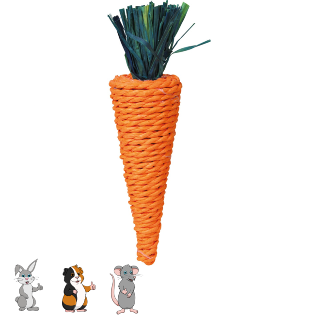 Toy carrot - Toy for rabbits and rodents - 20 cm - Paper yarn