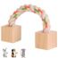 Play blocks with rope - Toy for rabbits and rodents - 20 cm - Wood