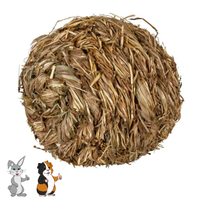 Grass ball with bell - 100% Natural - ø 10 cm