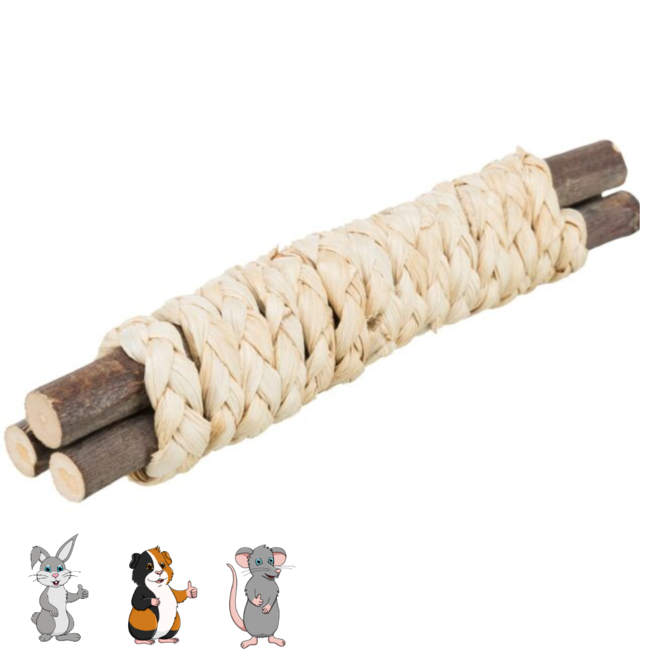 Houten sticks met stro 15 × 3 cm