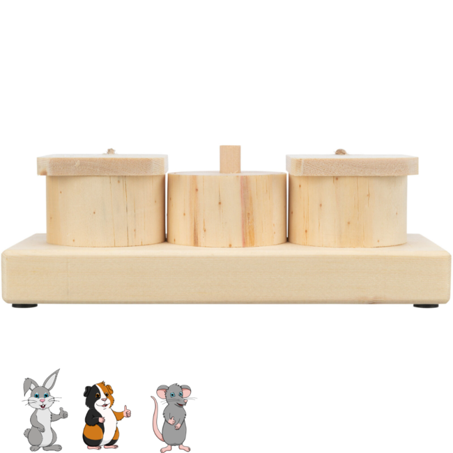 Snack cups - Enrichment game for rabbits and rodents - 15 x 6 x 4.5 cm - Wood
