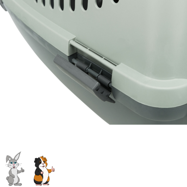 Transport crate for transporting rabbits and guinea pigs - 37 x 34 x 55 cm - Grey