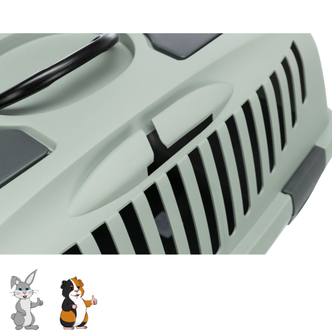 Transport crate for transporting rabbits and guinea pigs - 37 x 34 x 55 cm - Grey