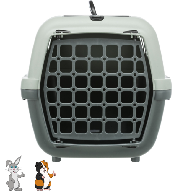 Transport crate for transporting rabbits and guinea pigs - 37 x 34 x 55 cm - Grey