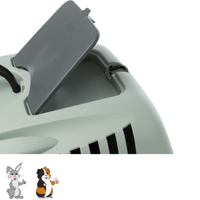 Transport crate for transporting large rabbits - 40 x 38 x 61 cm - Grey