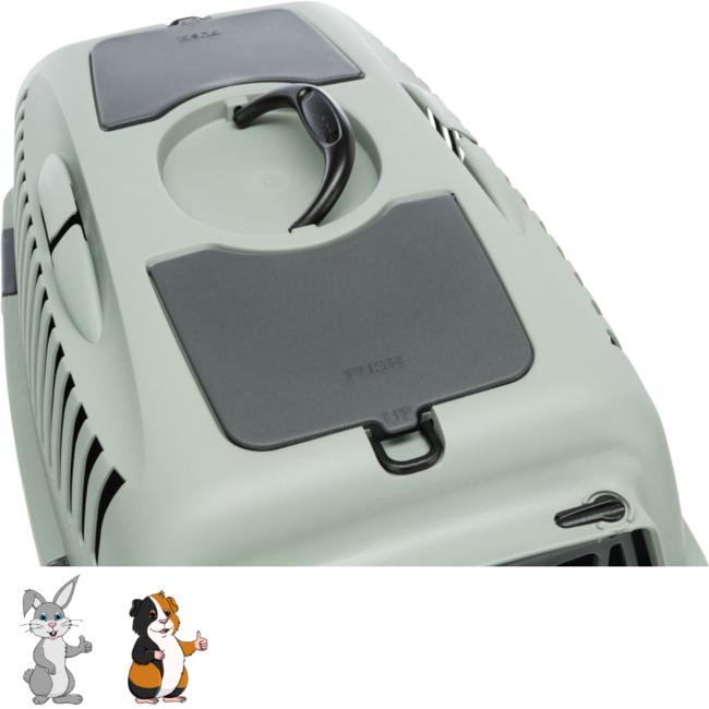 Transport crate for transporting large rabbits - 40 x 38 x 61 cm - Grey