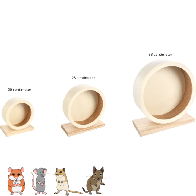 Silent running wheel - Exercise wheel for Syrian hamsters and rats - ø 33 cm - Wood
