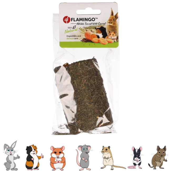 Rodent Tunnel Tubez filled with carrot - Snack for rabbits and rodents - 125 grams
