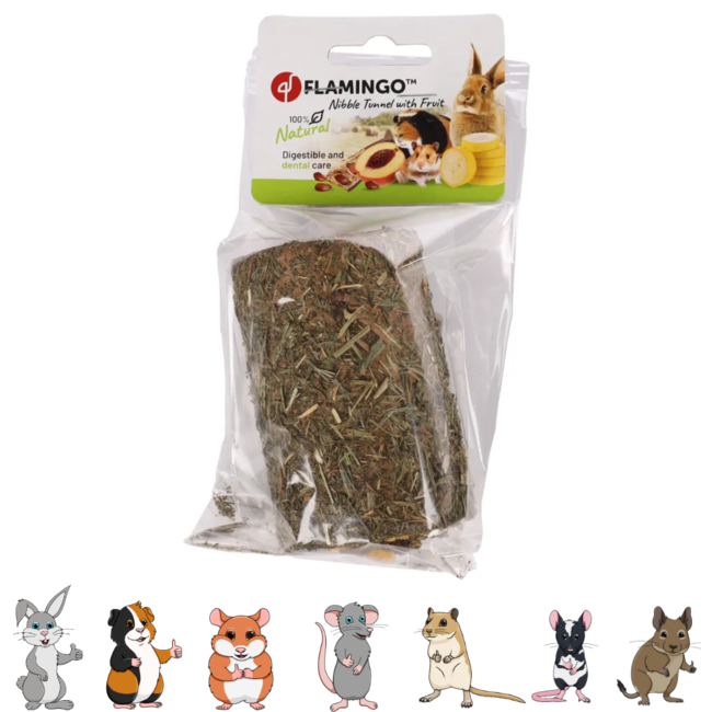 Knaagtunnel Tubez gevuld met fruit - Snack voor konijnen en knaagdieren - 125 gram