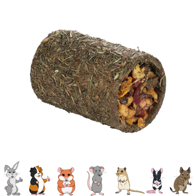 Rodent Tunnel Tubez filled with fruit - Snack for rabbits and rodents - 125 grams