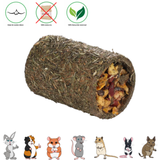 Flamingo Knaagtunnel Tubez filled with fruit