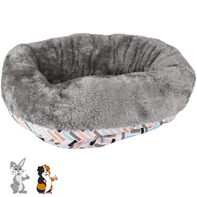 Clavio mand - Ronde mand voor konijnen en cavia's - 35 x 35 x 12 cm - Multi-Color