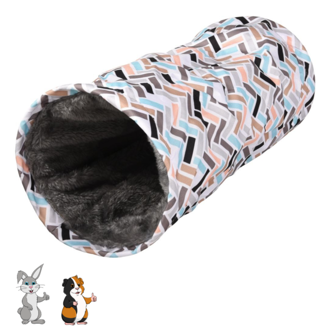 Clavio Tunnel - Play tunnel for rabbits and guinea pigs - 35 x 15 x 15 cm - Multi-Color