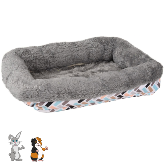 Clavio mand - Rechthoekige mand voor konijnen en knaagdieren -  28 x 22 x 6 cm - Multi-Color