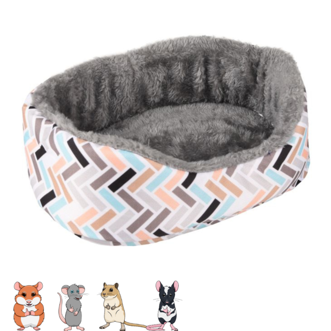 Clavio mand - Ovaal vormige mand voor konijnen en knaagdieren - 25 x 19 x 9 cm - Multi-Color