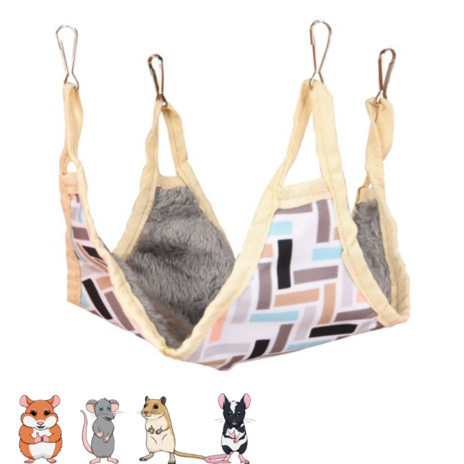 Clavio hangmat - Hangmat voor knaagdieren - 27 x 27 x 2 cm - Multi-Color