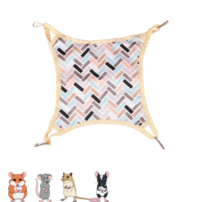 Clavio hangmat - Hangmat voor knaagdieren - 27 x 27 x 2 cm - Multi-Color
