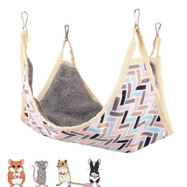 Clavio hangmat - Hangmat voor knaagdieren - 37 x 37 x 2 cm - Multi-Color