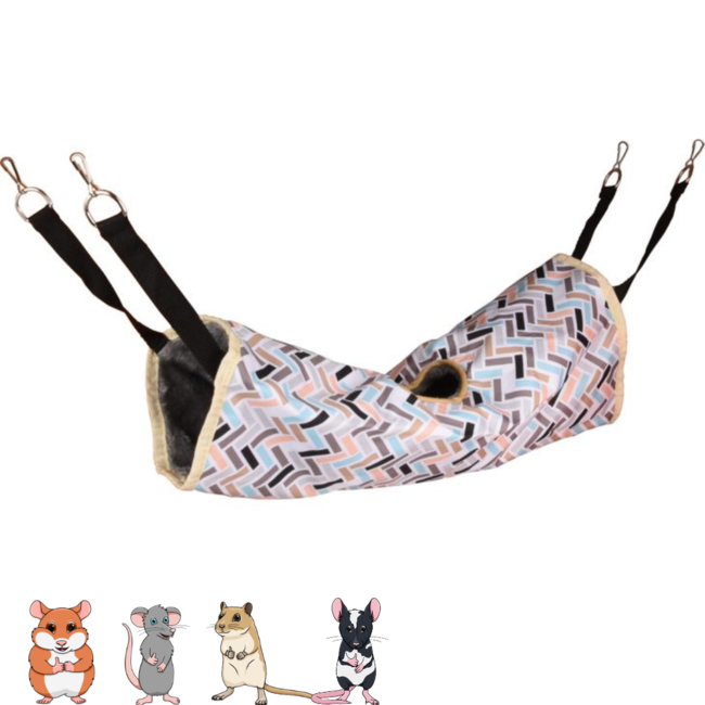 Clavio hanging tunnel with 3 exits - Hangable tunnel for rats and ferrets - 45 x 20 cm - Multi-Color