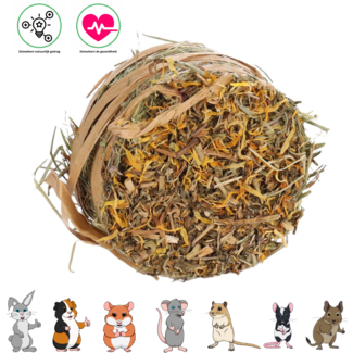 Flamingo Dandelion Hay Roll with Marigold 75 grams
