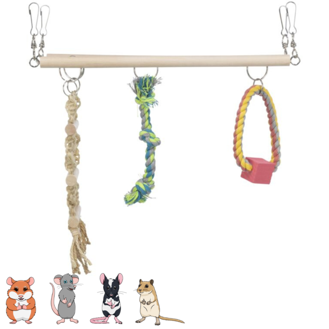 Suspension Bridge with Rope Ladder & Toys 29 × 25 × 9 cm