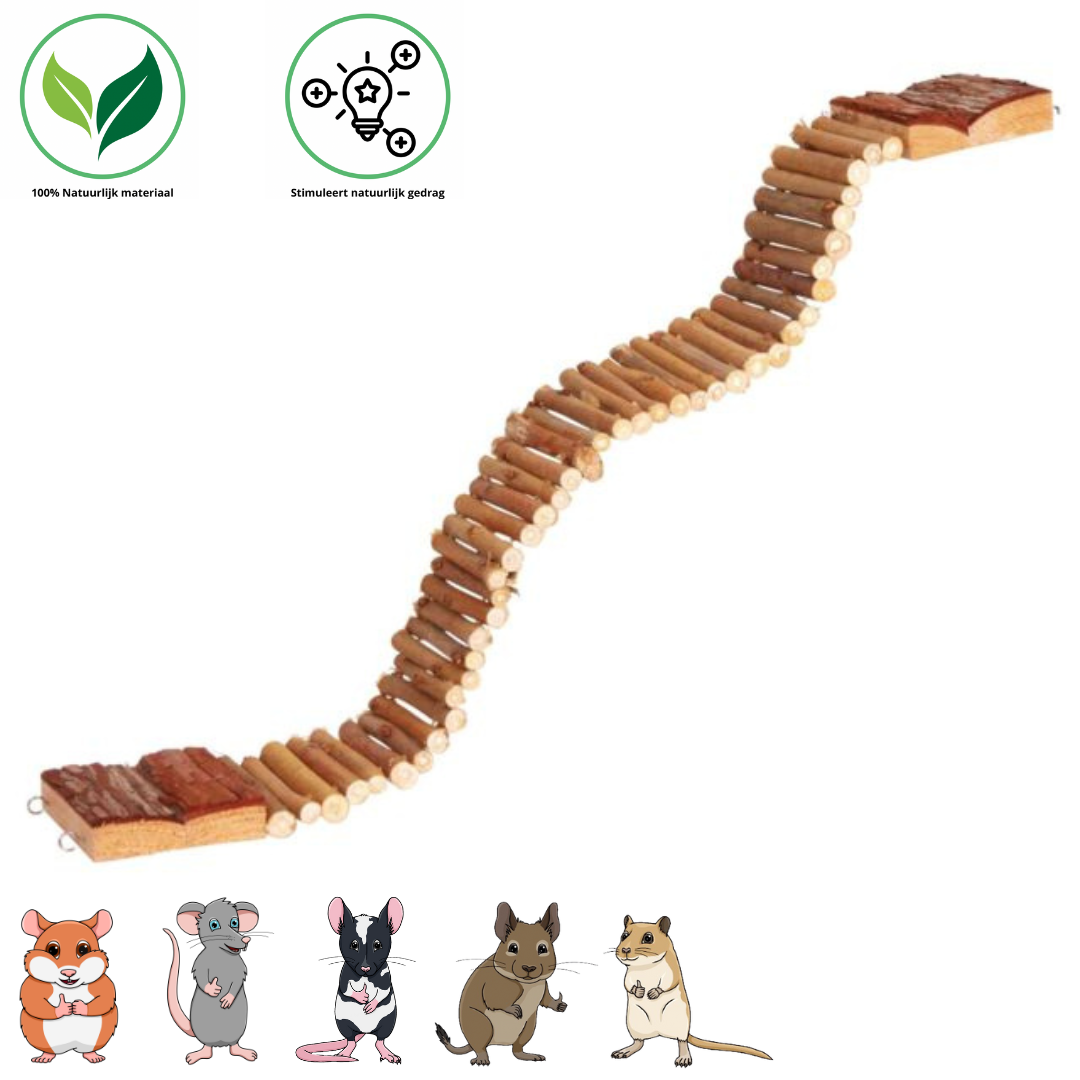 Trixie Ladder - Inrichting voor knaagdierverblijven - 55 × 7 cm - Schorshout