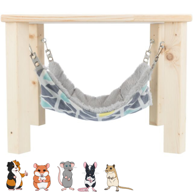 Canopy with Hammock Sunny 37 × 29 × 37 cm, Colorful/Gray