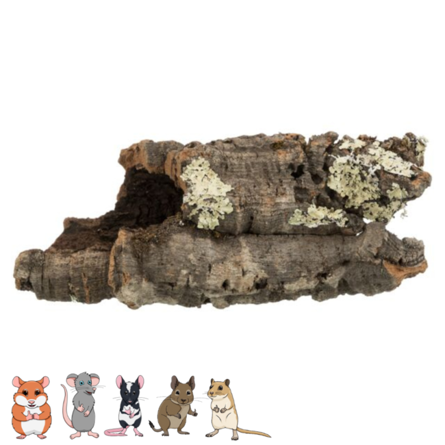 100% Natural cork tunnel - Tunnel for rodents - up to ø 14 x 40 cm