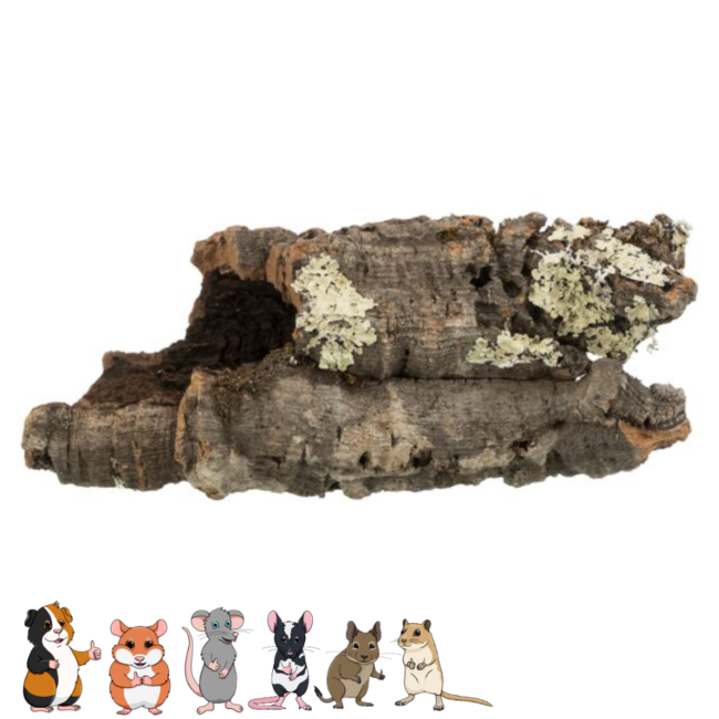 100% Natural cork tunnel - Tunnel for guinea pigs and other rodents - up to ø 19 x 55 cm