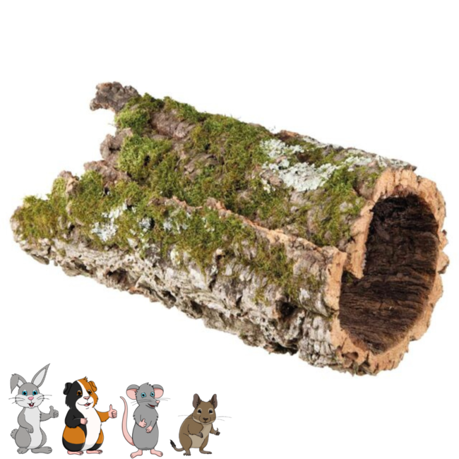 100% Natuurlijke kurktunnel - Tunnel voor cavia's en andere knaagdieren - tot ø 30 x 75