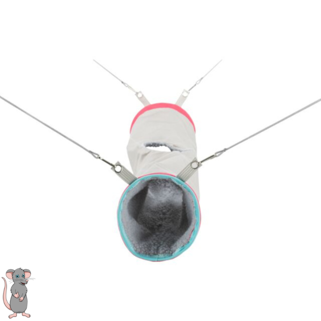 Hanging relaxation tunnel - Tunnel for rodents to hang - Washable - ø 14 × 45 cm - Grey
