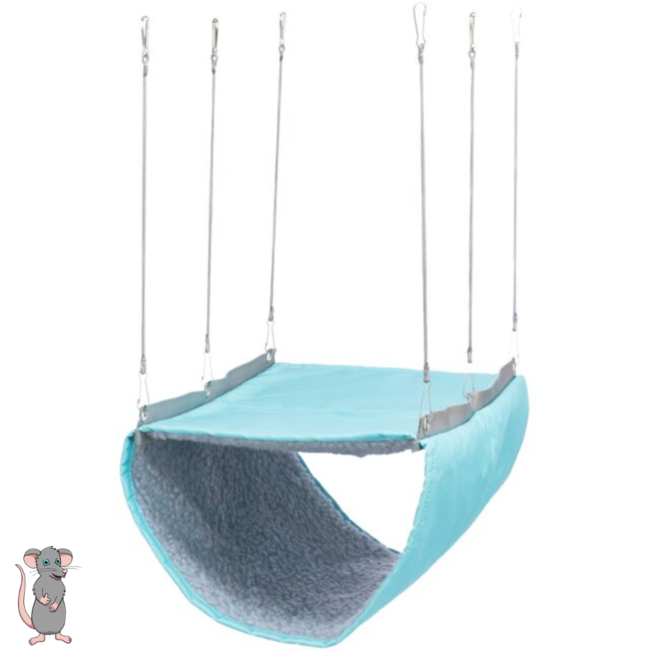 Hangmat met twee verdiepingen voor ratten - Wasbare hangmat voor knaagdieren - 22 × 15 x 30 cm - Assorti