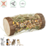 Tower with mountain hay and seeds - Snack for rabbits and rodents - 13 × 17 × 13 cm - 110 grams - Chew wood